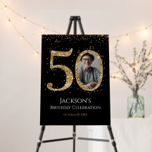 Parties scintillant d'or photo 50e anniversaire