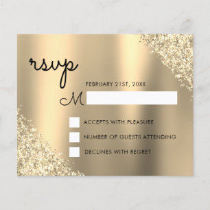 Parties scintillant d'or Quinceanera RSVP