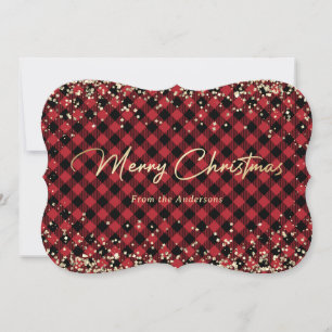 Parties scintillant d'or Red Buffalo Plaid Cartes 