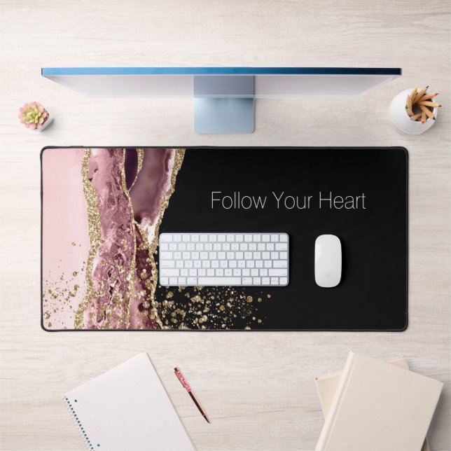 Parties scintillant d'or Rose noir rose (Bureau 1)