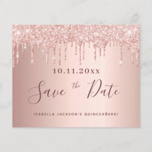 Parties scintillant d'or rose Quinceanera gouttes