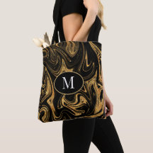 Parties scintillant d'or Sac fourre-tout Monogramm