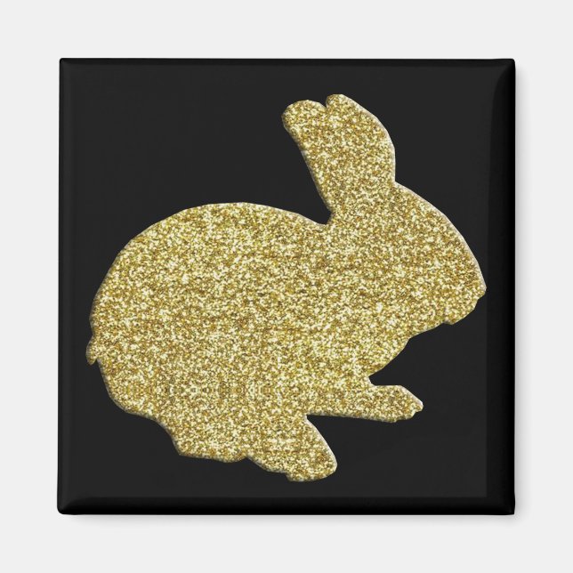 Parties scintillant d'or Silhouette Aimant lapin d (Devant)