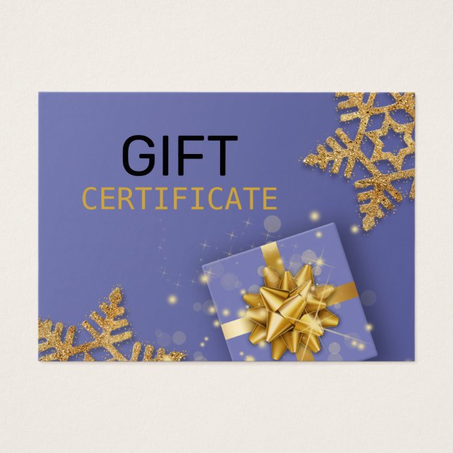 Parties scintillant d'or Snowflakes Carte cadeau B (Devant)