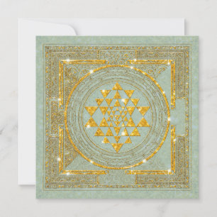 Parties scintillant d'or Sri Yantra - Carte d'invi