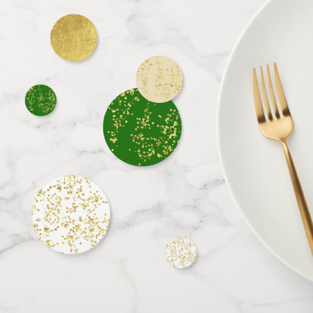 Parties scintillant d'or Table verte Confetti (Groupe)