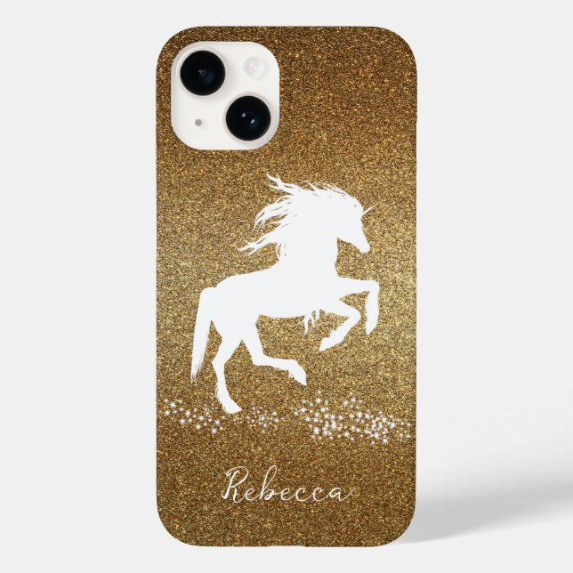 Parties scintillant d'or Unicorn Coque-Mate coque  (Verso)