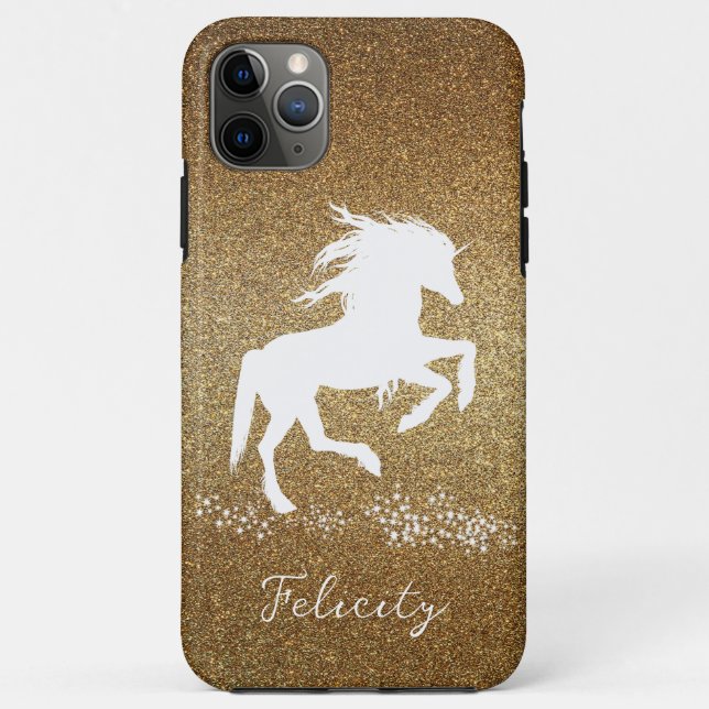 Parties scintillant d'or Unicorn Coque-Mate coque  (Dos)