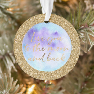 Parties scintillant d'or vous aime à la lune aquar