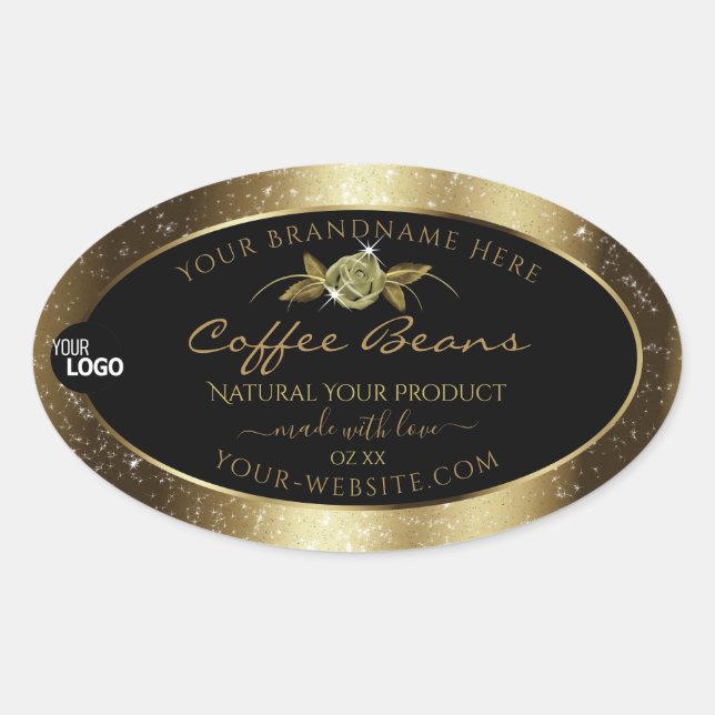 Parties scintillant dorée de luxe Étiquette de pro (Devant)