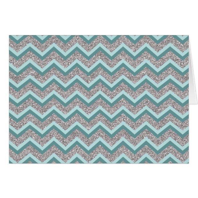 Parties scintillant en argent et ZigZag Turquoise (Devant horizontal)