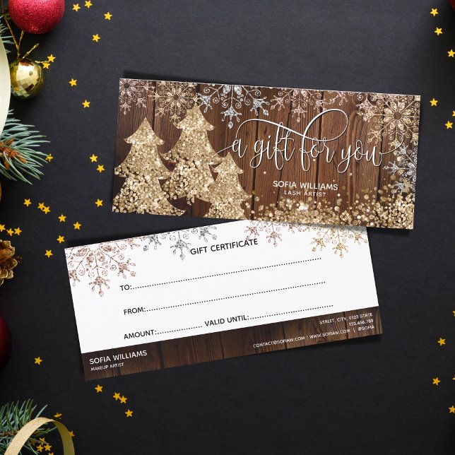 Parties scintillant en bois rustique Snowflakes (Créateur téléchargé)