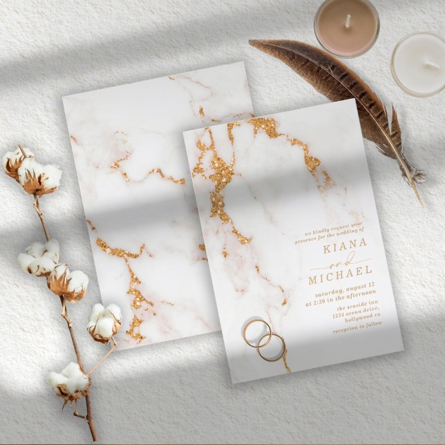 Parties scintillant en marbre moderne Mariage Gold (Créateur téléchargé)