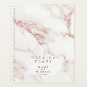 Parties scintillant en marbre moderne Mariage Rose