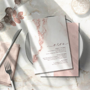 Parties scintillant en marbre moderne Mariage Rose