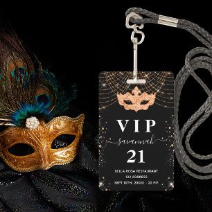 Parties scintillant en or noir mascarade badge d'i
