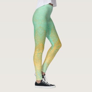 Parties scintillant en or pastel doux Leggings tou