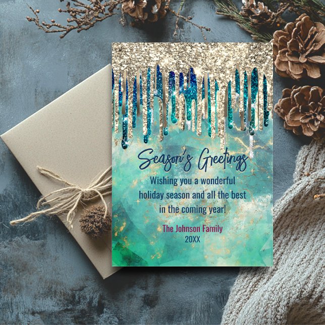 Parties scintillant en or vert chic gouttes Noël n (Créateur téléchargé)