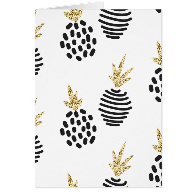 Parties scintillant et ananas abstraits noirs. (Devant)