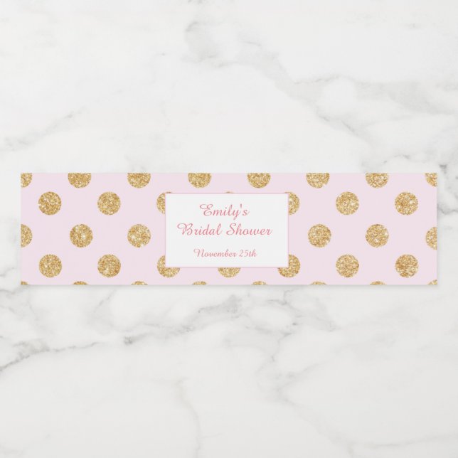 Parties scintillant Étiquette bouteille  or rose p (Étiquettes simples)