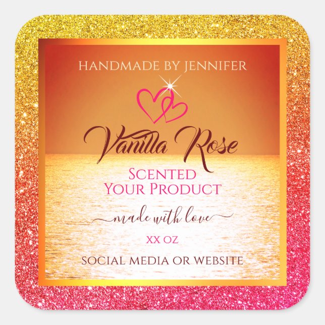 Parties scintillant Étiquette de produits Orange J (Devant)