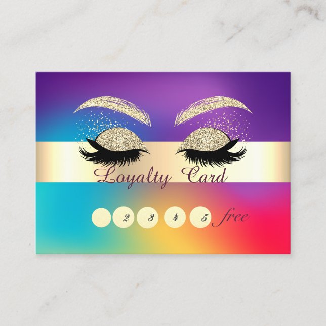 Parties scintillant Faux Lashes Ombre Carte de fid (Devant)