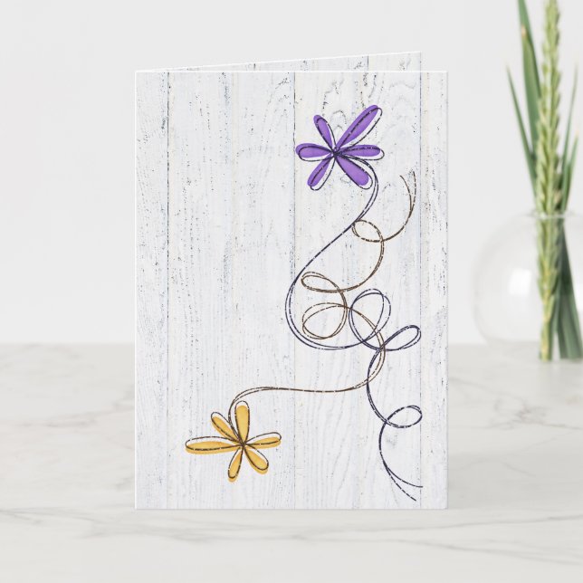 Parties scintillant Fleurs Se Bien Bientôt Carte (Devant)