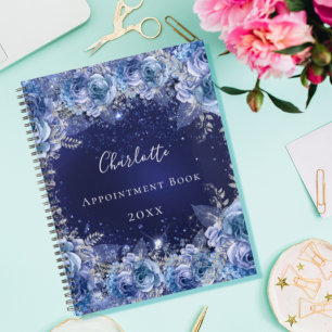 Parties scintillant florale bleu nom glamour 2023