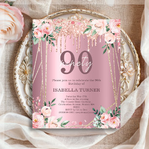 Parties scintillant florale rose Budget 90 Anniver