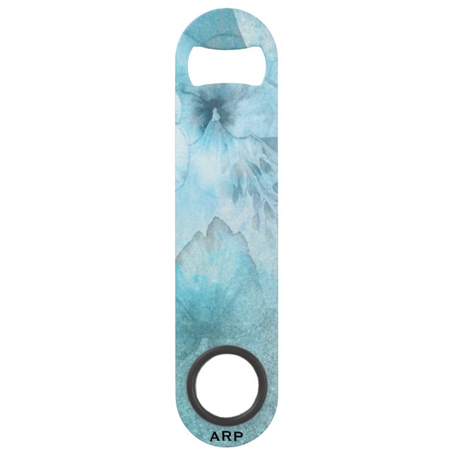 *~* Parties scintillant florale turquoise aquarell (Devant)