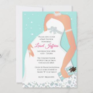 Parties scintillant Glam moderne Invitation Baby s