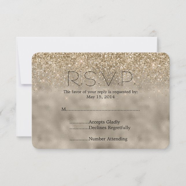 Parties scintillant Glam Or Mariage RSVP (Devant)