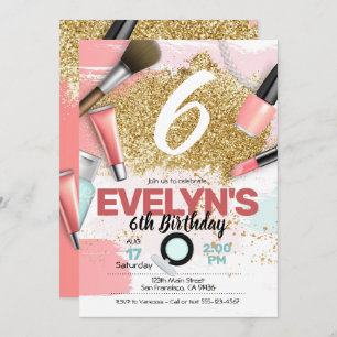 Parties scintillant Glam Spa Party Invitation ou p