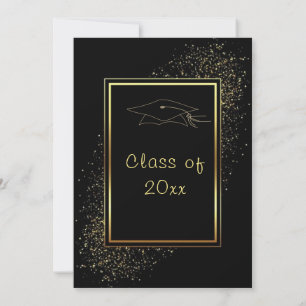Parties scintillant Gold Black Graduation Modèle d