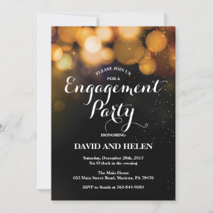 Parties scintillant Gold de la carte d'invitation
