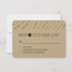Parties scintillant Gold Faux Zebra Print RSVP