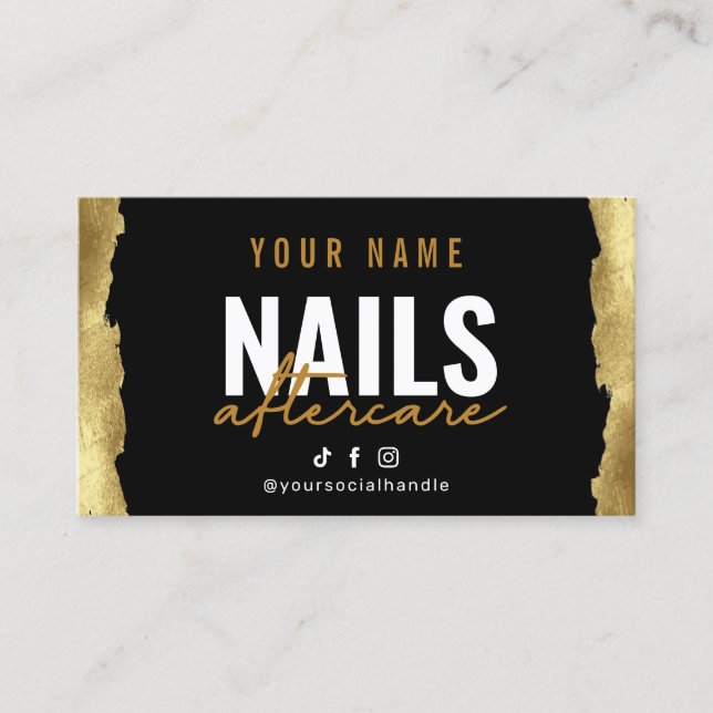 Parties scintillant Gold Nails Instruction Carte d (Devant)