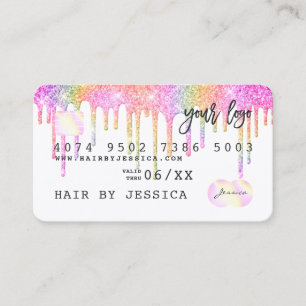 Parties scintillant gouttes Carte de crédit hologr