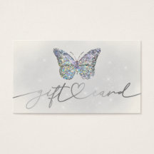 parties scintillant grise carte cadeau papillon