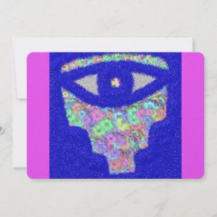Parties scintillant hamsa florale carte à plat