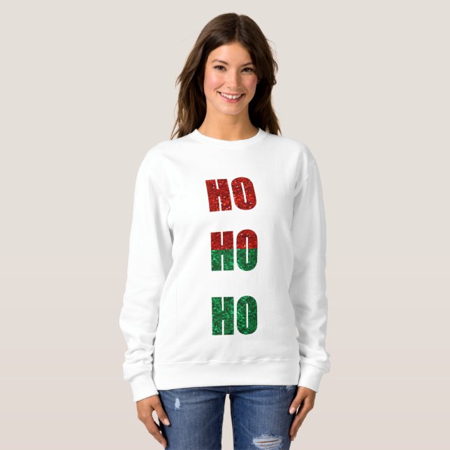 parties scintillant ho ho femmes sweatshirt (Devant entier)