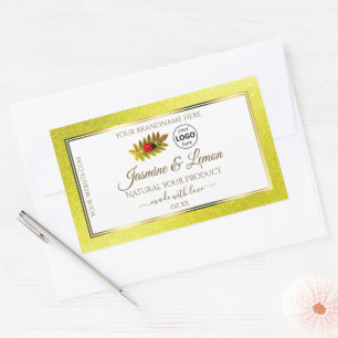 Parties scintillant jaune Blanc Étiquettes de prod