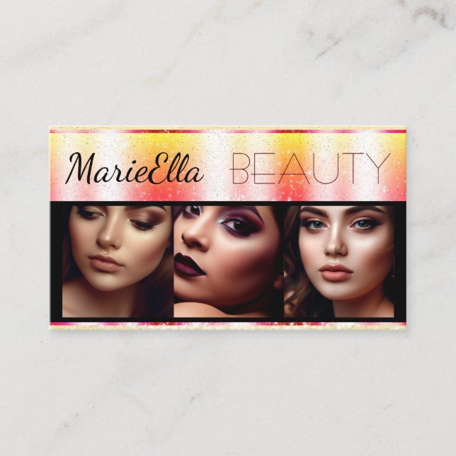 Parties scintillant Jaune Pêche Étiquettes de prod (Devant)