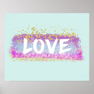 Parties scintillant Love Colorful Poster