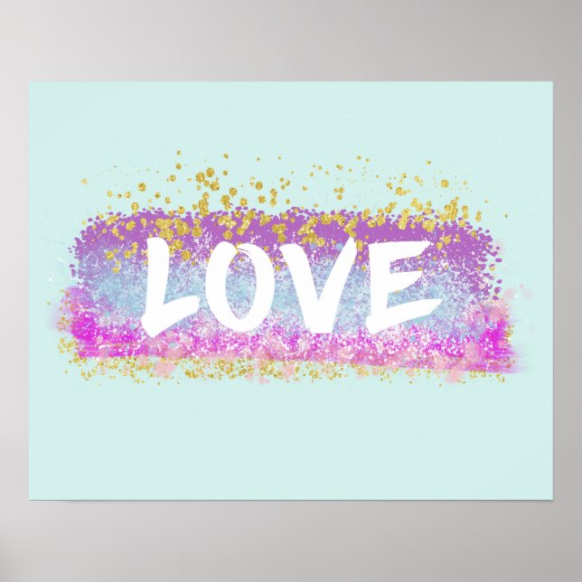 Parties scintillant Love Colorful Poster (Devant)