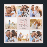 parties scintillant magnétique à ceinture rose 50e<br><div class="desc">50e anniversaire moderne rose girly parties scintillant photo collage. Conception de texte de script moderne. Partie d'une collection.</div>