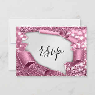 Parties scintillant Mariage RSVP Rose gris nuptial