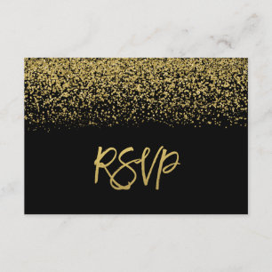 Parties scintillant moderne Black Faux Gold RSVP
