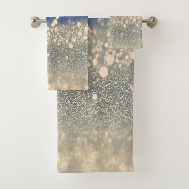 Parties scintillant moderne Blue Gold Bokeh (En situation)