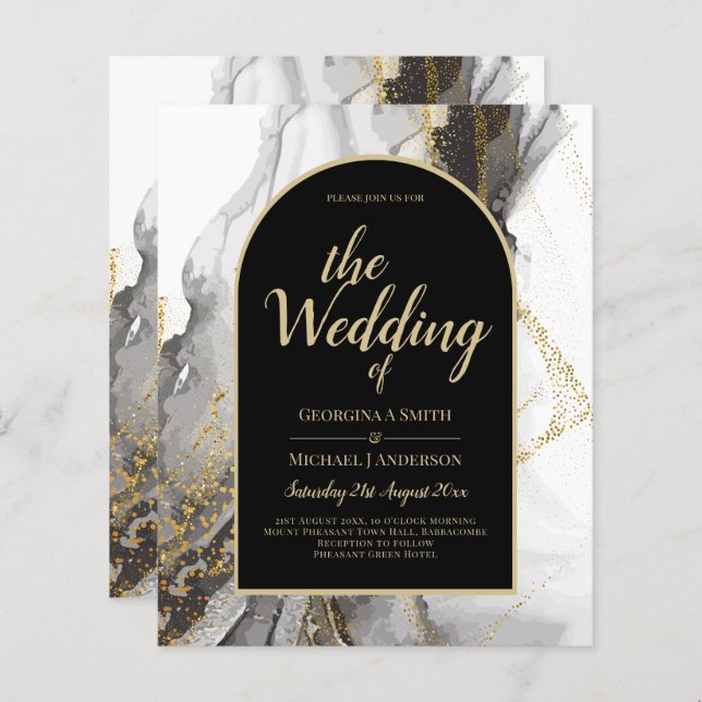 Parties scintillant moderne en marbre d'Agate d'or (Devant / Derrière)